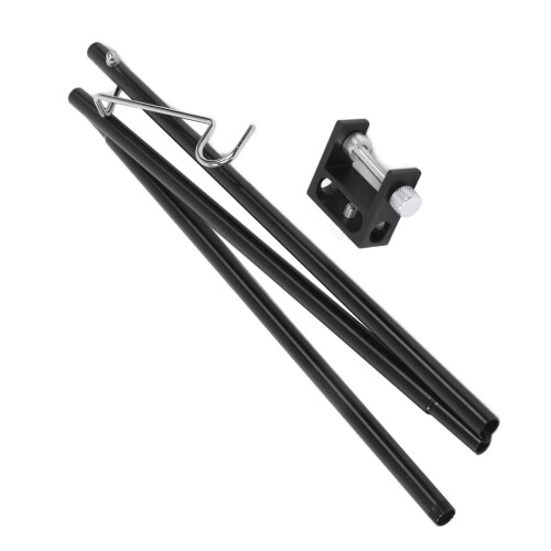 Adjustable Aluminum Camping Lantern Stand with Clamp Base, Foldable Outdoor Light Pole and Storage Bag 1