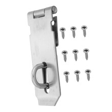 Stainless Steel Hasp Lock with Screws, Heavy Duty Padlock Staple for Shed Gate, Corrosion Resistant