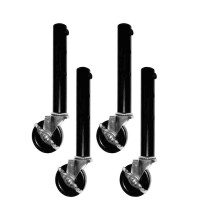 Adjustable Table Leg Extenders with Locking Caster Wheels, Metal Table Risers for Desk and Cabinet, 51cm