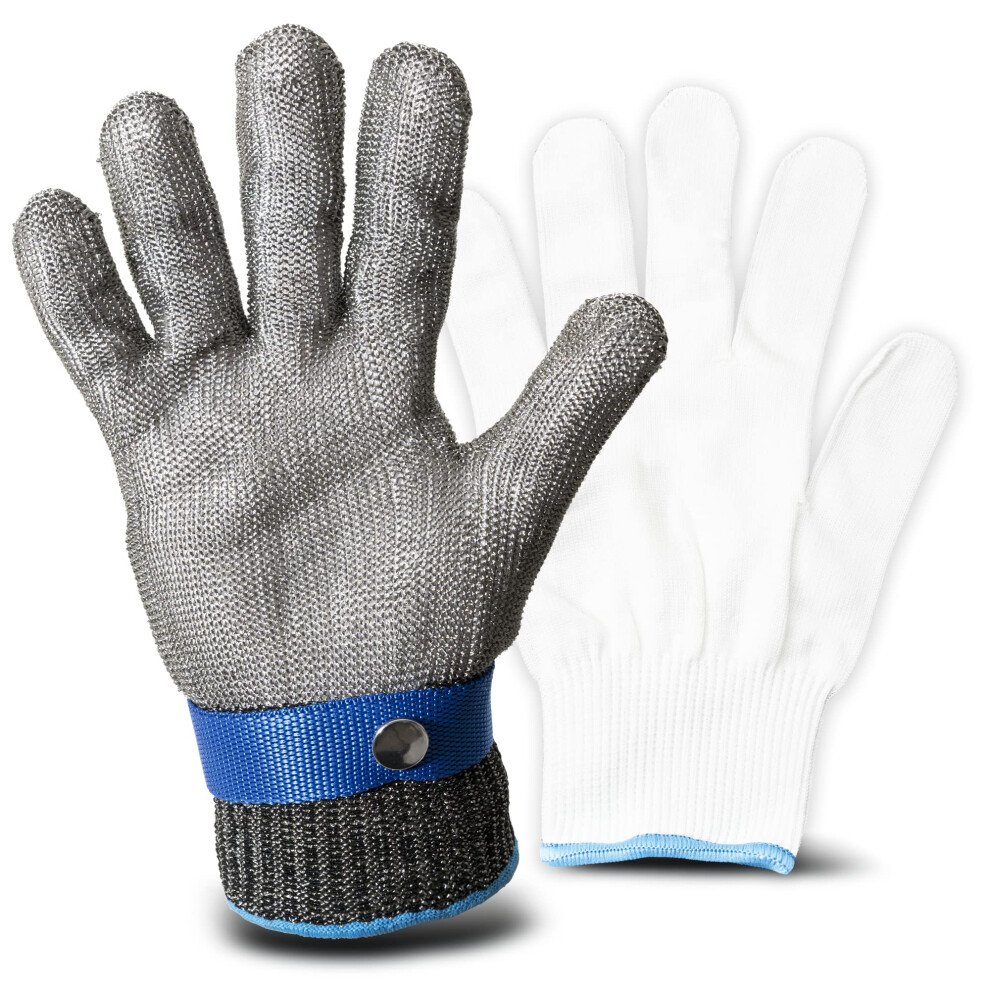 Cut Resistant Glove Level 9 Stainless Steel Chainmail For Kitchen Safety Work Small 9330225311959