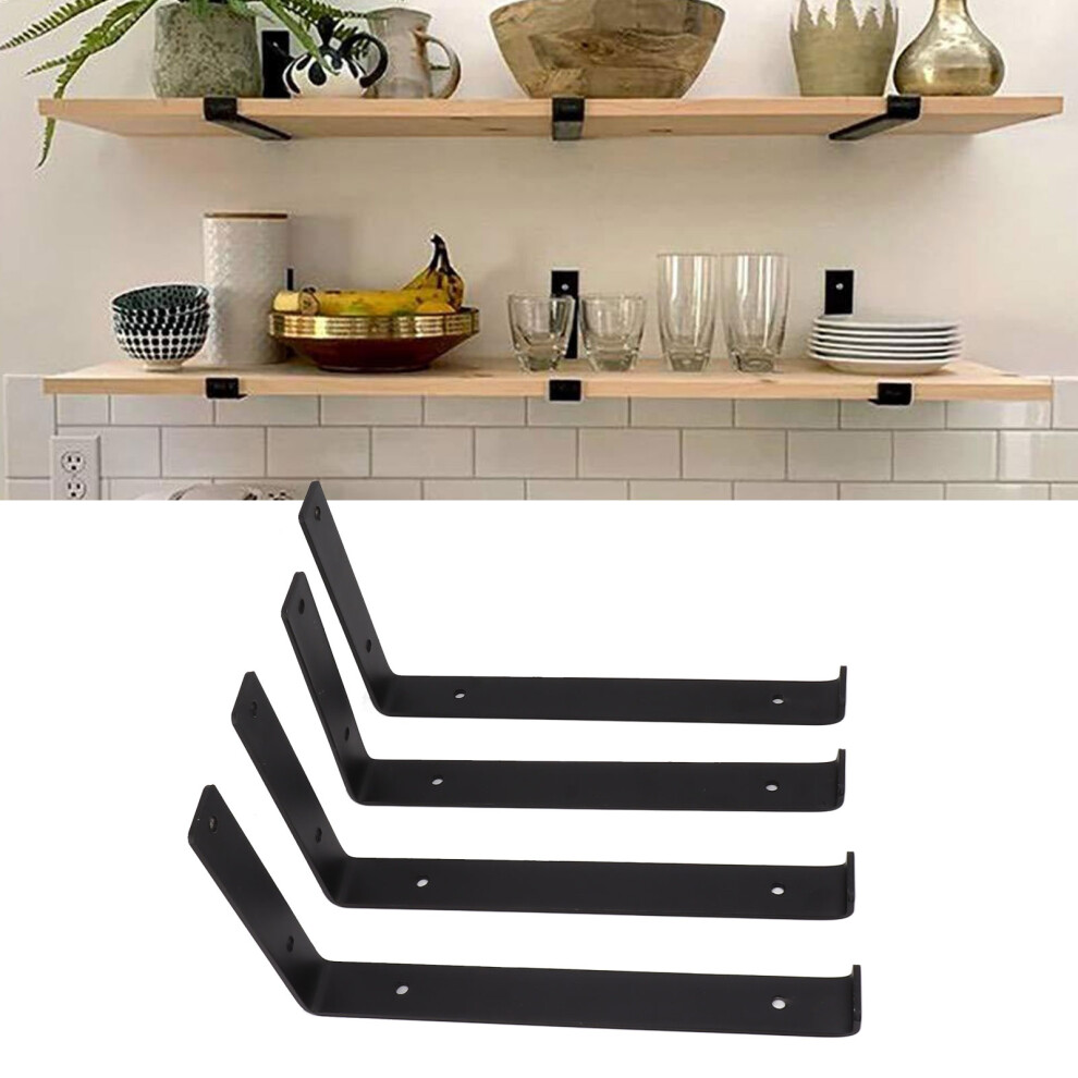 4Pcs L Shelf Brackets 9.8In Iron, Load Bearing 6951393628088