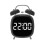 Loud Metal Powerful Ringing Clock LED Multifunction Clock, Color: Black Shell White Light 1