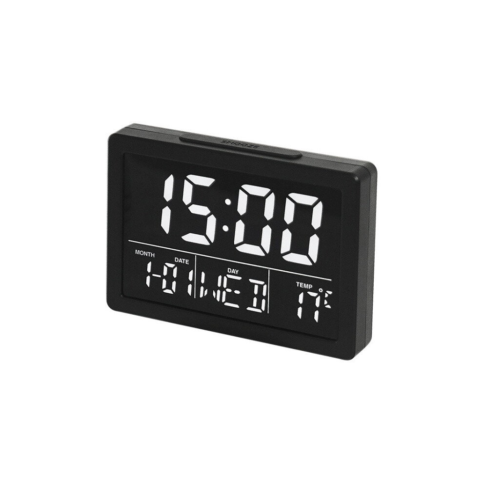 Large Led Clock Bedside Multifunctional Electronic Alarm Clock ( Case, Light) Black/White/Light