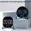 Desktop LED Clock With Alarm Night Light Multifunctional Clock, Color: Round White Shell Blue Light 2