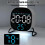 Desktop LED Clock With Alarm Night Light Multifunctional Clock, Color: Round White Shell Blue Light 5