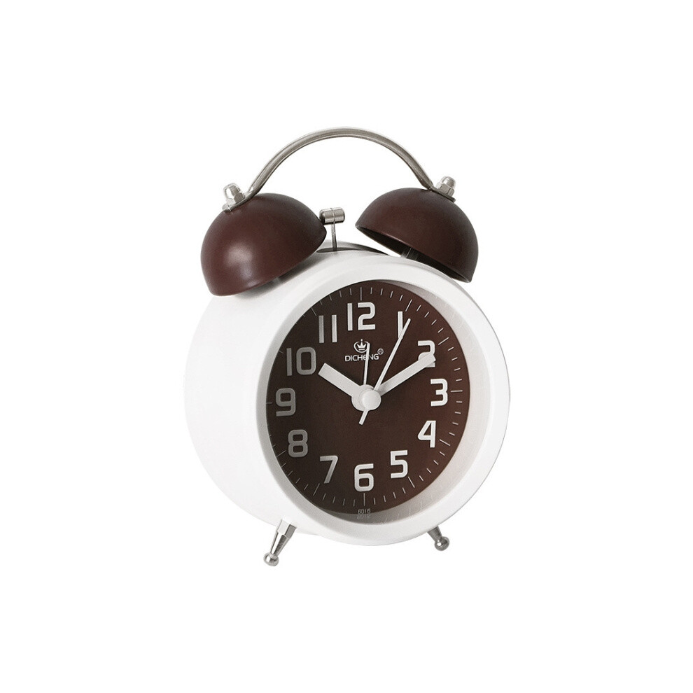 6016 Simple Alarm Clock with Night Light for Students and Bedside Tables (Brown)
