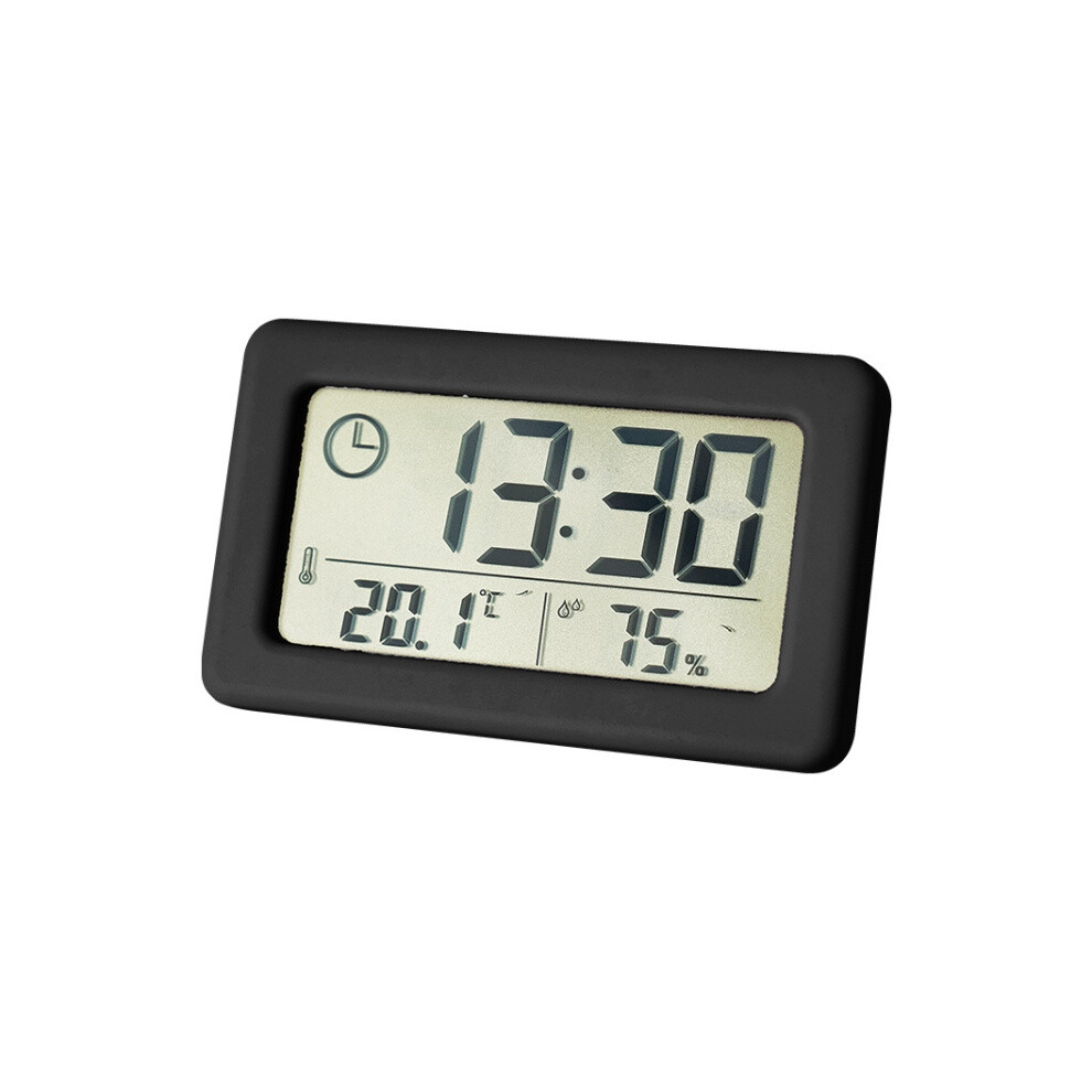 YD005 Mini Slim LCD Screen Temperature and Humidity Electronic Clock (Black)