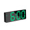 Mirror Bedside Alarm Clock Battery Plug-In Dual-Purpose LED Clock, Color: Rectangle Black Shell (Black Surface green light) 1