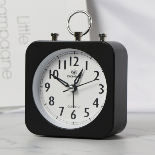 Lazy Person's Silent Mini Alarm Clock for Office and Home Use (Black)
