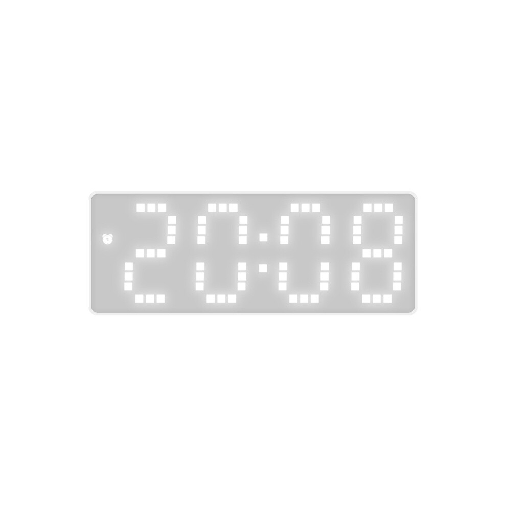 8017 LED Screen Voice Control Digital Alarm Clock Desktop Multifunctional Temperature Clock(White)
