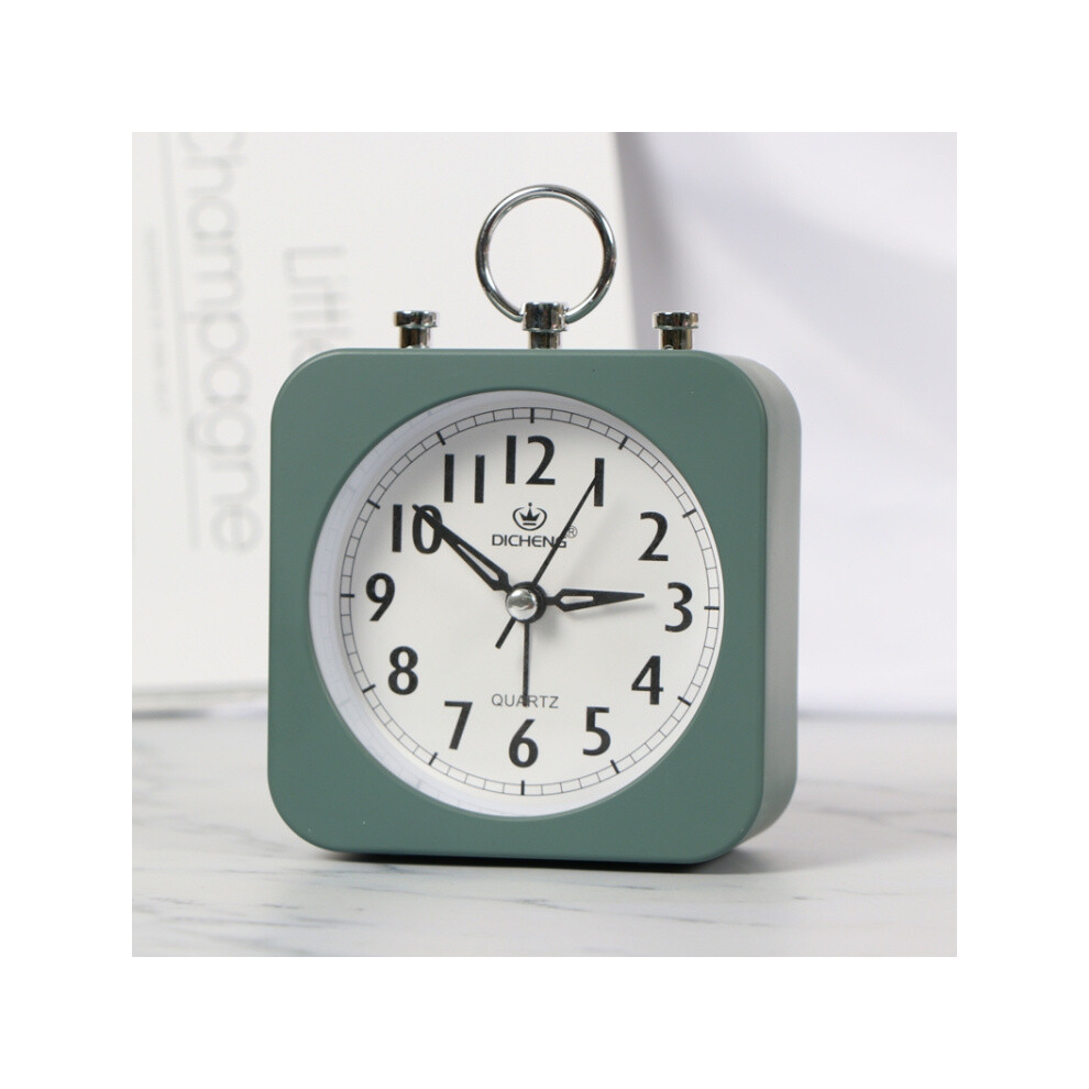 Lazy Person's Silent Mini Alarm Clock, Office/Home Desktop Clock (Green) Green
