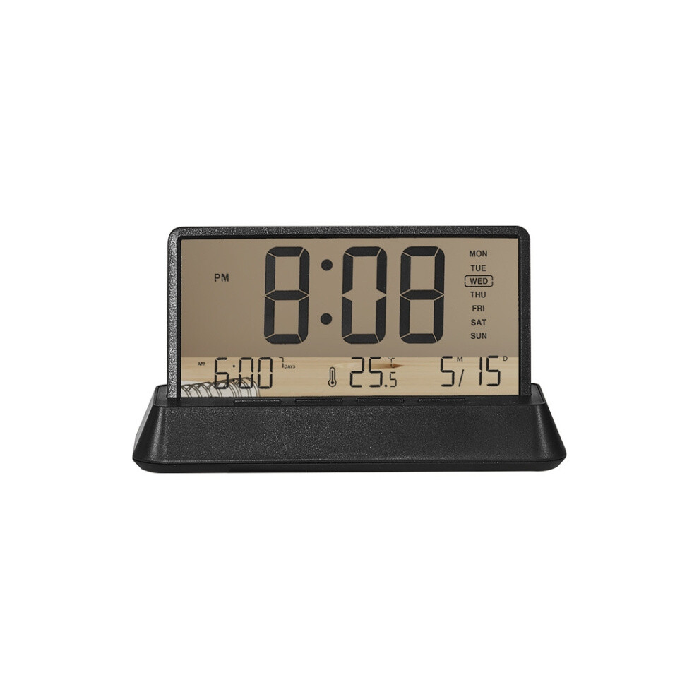 Multifunctional Temperature / Date Display Electronic Alarm Clock( Transparent) Black