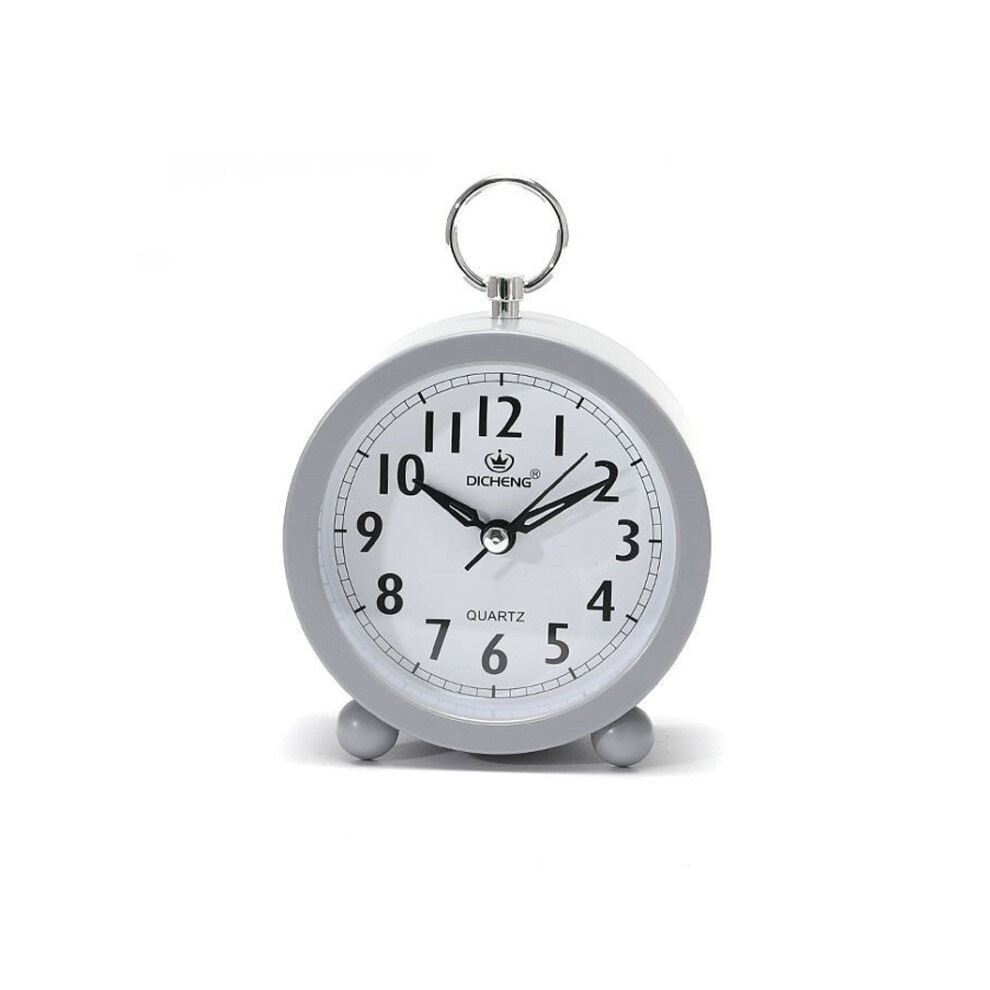 Round Alarm Clock For Office And Home Use, Student Clock, Gift (Grey) Grey