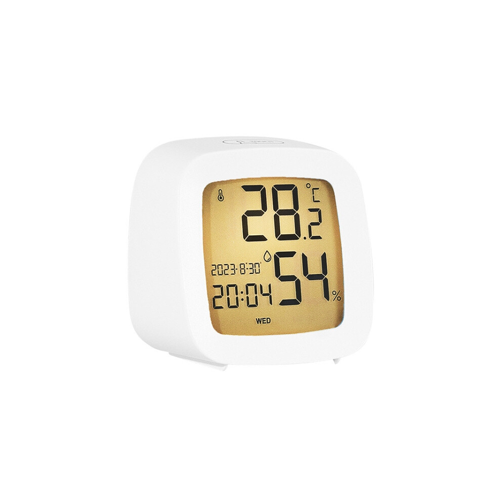 Multifunctional LCD Clock with Temperature and Humidity Function for Home and Bedside Use (2205 White)