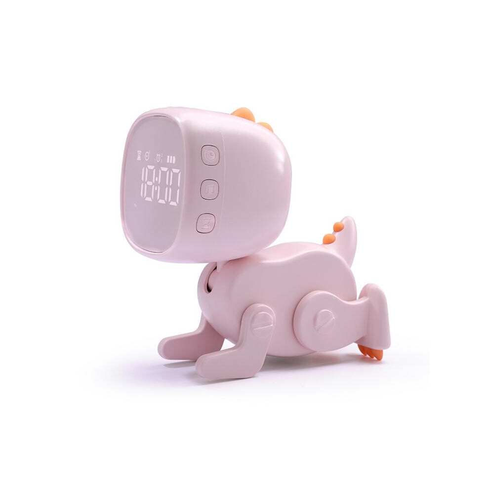 Cartoon Variety Dinosaur Usb Charging Led Screen Timer Night Electronic Alarm Clock(Pink) Light/Pink