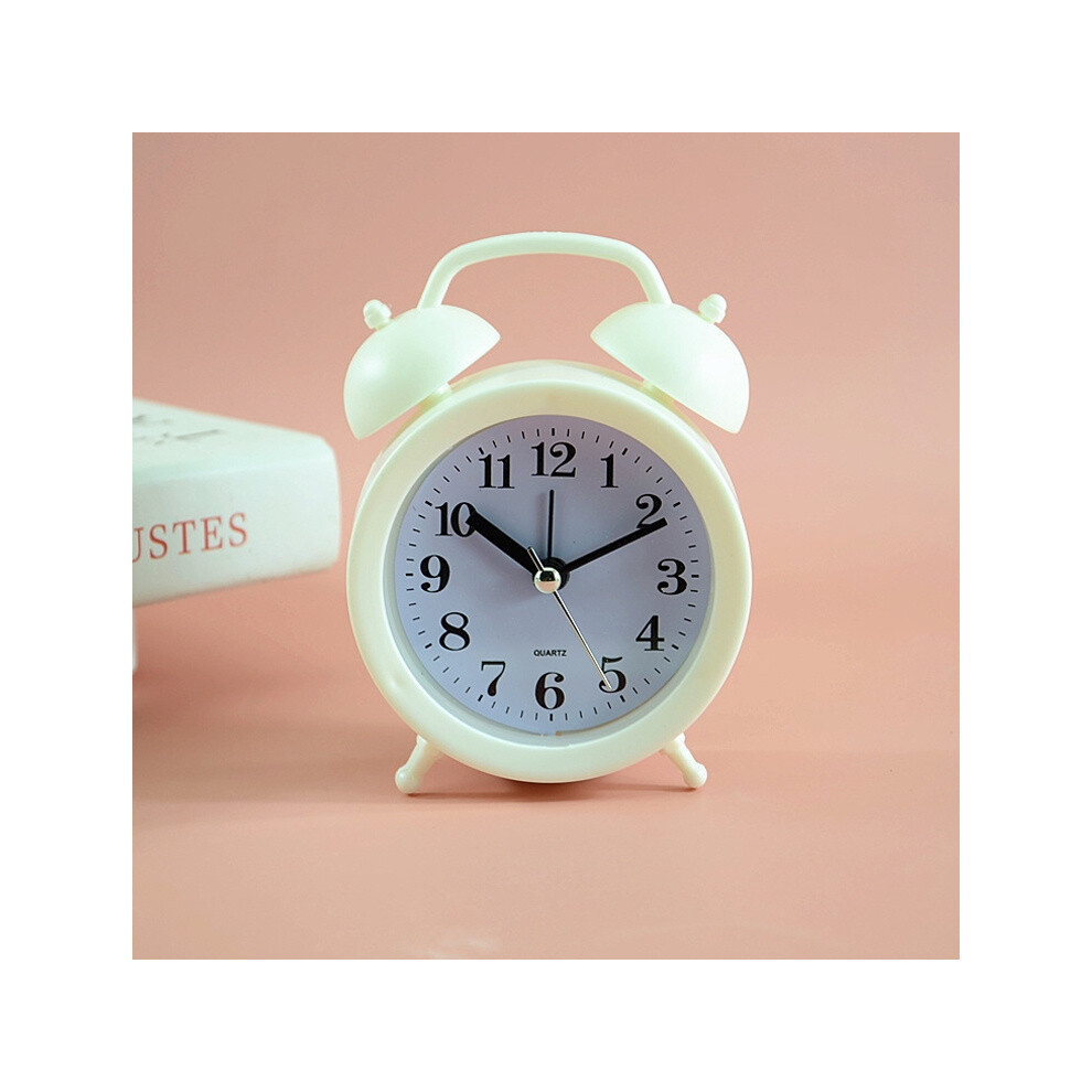 Two small alarm clocks for sale, suitable for students, for bedside or desktop use (off-white).