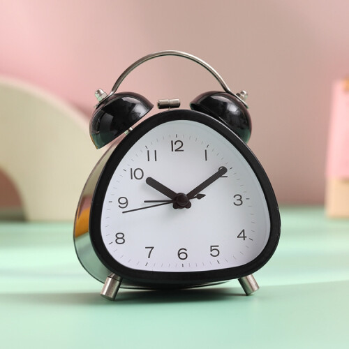 Retro Metal Digital Alarm Clock with Light (Black)