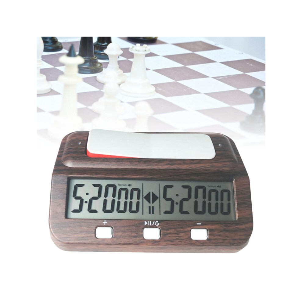 HQT101w Plastic Chess Clock Go Chess Timer(Wood Grain)