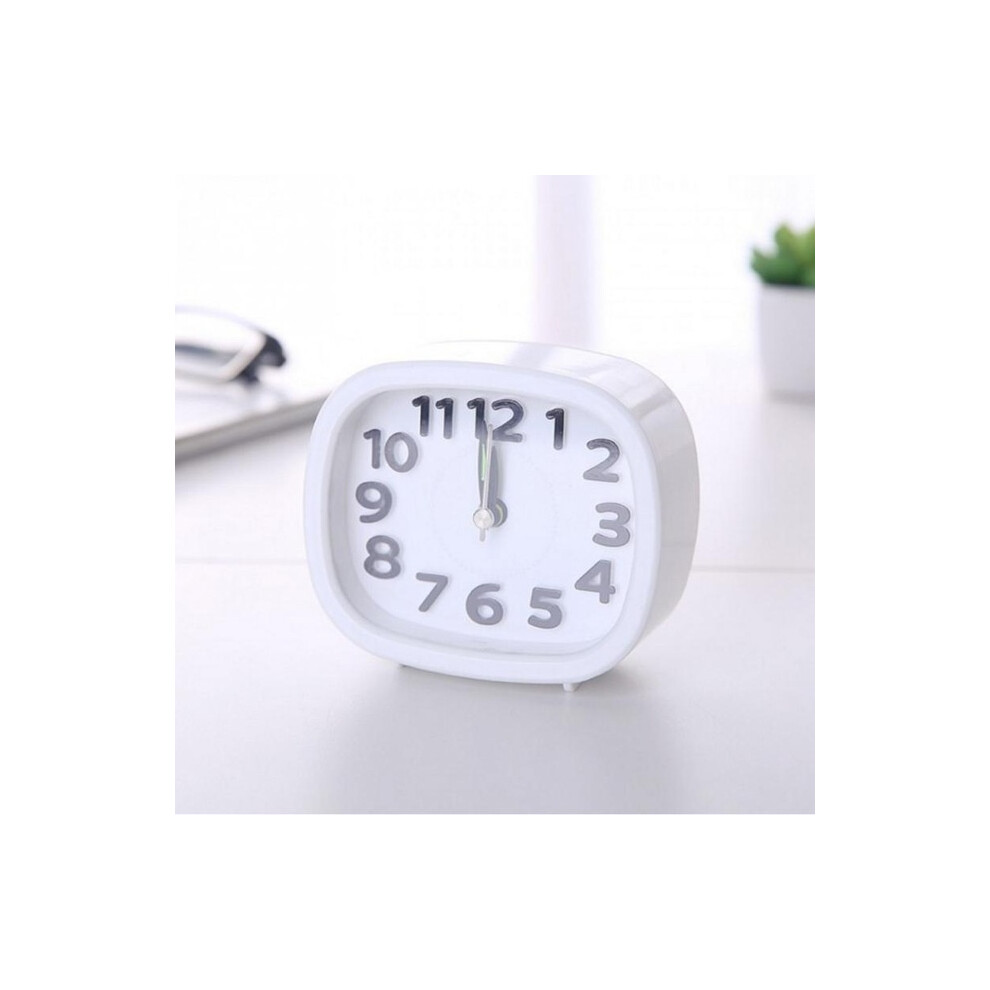 Creative, minimalist, silent alarm clock (square, white)