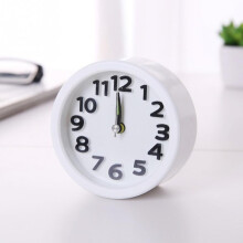 Creative, minimalist, silent alarm clock (round, white)