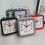 Candy-colored square alarm clock for office, home, and student use (black) 4