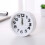 Creative, minimalist, silent alarm clock (round, white) 2