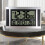 Large LCD wall clock, minimalist electronic alarm clock (silver + black) 2