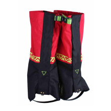 Waterproof Hiking Gaiters for Boots, Snake Bite Protection Nylon Leg Guards, Adjustable Fit Red Large