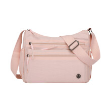 Ruime, slijtvaste nylon shopper met versterkte stiksels en-Roze