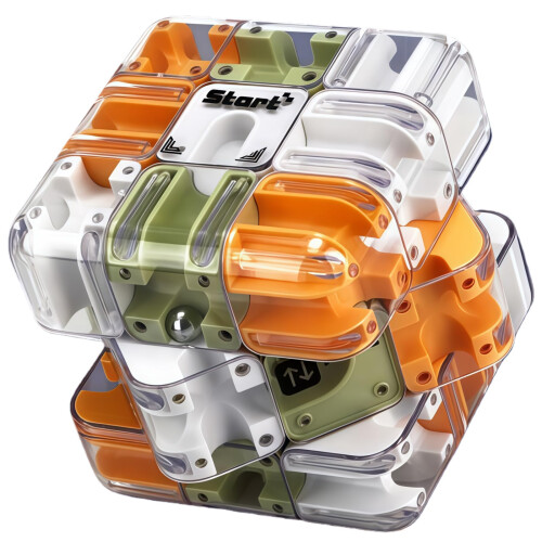 3D Maze Cube Rolling Ball Puzzle Cube 2 in 1 Brain Teaser Toy for Spatial Thinking and Focus Training Green