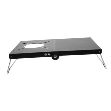 Camping Folding Table with Heat‑Shield Aluminum Grill Side Table, Lightweight Easy Carry for BBQ Outdoor