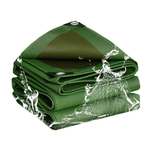 4' x 10' Canvas Tarp with Rustproof Grommets, 25 Mil Thick, UV Resistant
