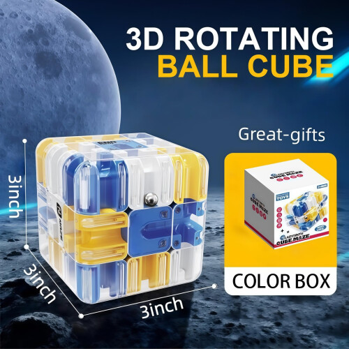 3D Maze Cube Rolling Ball Puzzle Cube 2 in 1 Brain Teaser Toy for Spatial Thinking and Focus Training Green 1