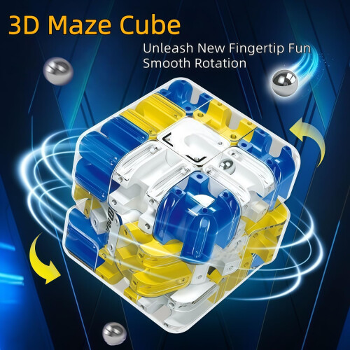 3D Maze Cube Rolling Ball Puzzle Cube 2 in 1 Brain Teaser Toy for Spatial Thinking and Focus Training Green 2