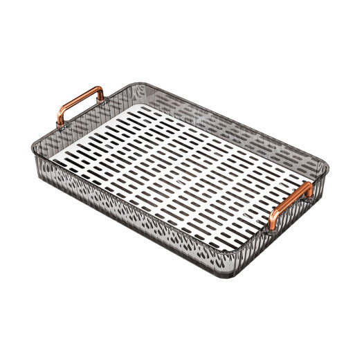 Tea Tray 24oz Capacity, 39x25x5 cm, Gray