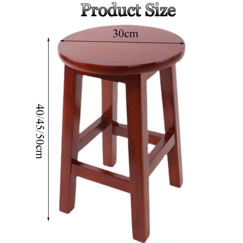 Wooden Stool Walnut Brown 30x40cm, Reinforced Solid Wood Build, SpaceSaving MultiPurpose Use 1