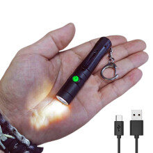 Keychain Flashlight 320 Lumen Bright USB C Rechargeable Mini EDC Light for Camping and Hiking
