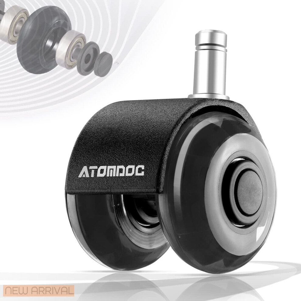 Office Chair Casters Wheels Set Of 5, Heavy Duty Quiet Bearings For Hardwood Floors 9073542982326
