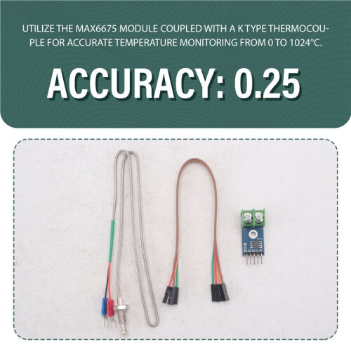 MAX6675 Module with K Type Thermocouple Sensor High Accuracy Measurement Tool High Temperature Measurable Module 2