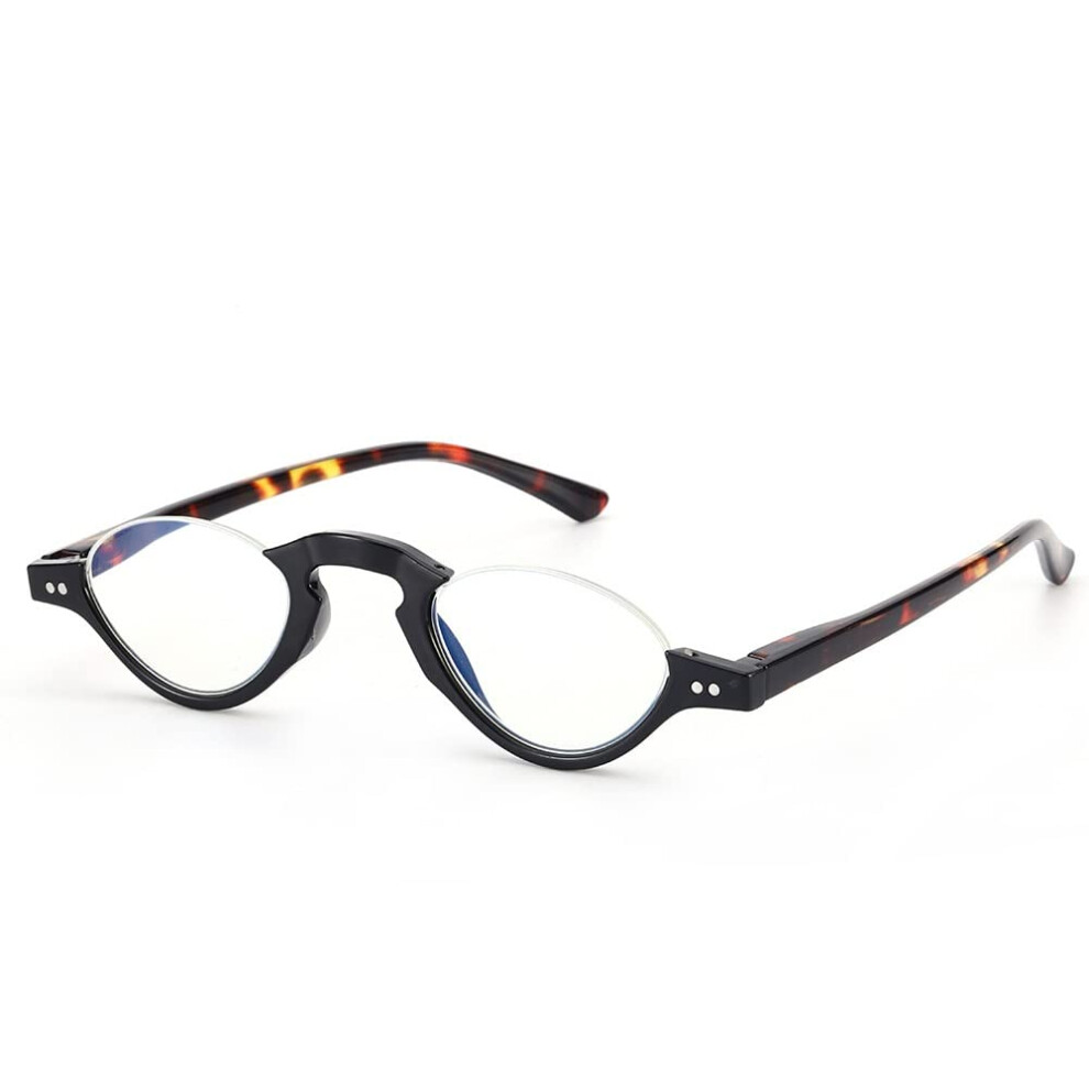Blue/Light Reading Glasses 1.0X Vintage Half Frame Blocking Computer Readers For Men And Women