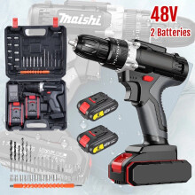 Cordless 48V Hammer Drill + 2 Battery Set