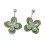 Boucles d'oreilles pétales double couche tendance en blanc-Vert 1