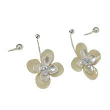Boucles d'oreilles à motif floral 2 pièces avec zircons et-OUI