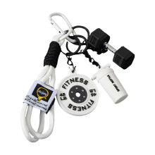 Porte-clés haltère de Fitness, accessoire élégant-Haltère blanc