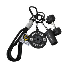 Porte-clés accessoire de Fitness à la mode,-Haltère noir