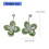 Boucles d'oreilles pétales double couche tendance en blanc-Vert 4