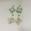 Boucles d'oreilles pétales double couche tendance en blanc-Vert 5