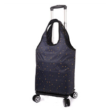 Folding Shopping Cart with Brake Lock Wheels, Foldable Rolling Crate Utility Handcart for Travel and Home Use