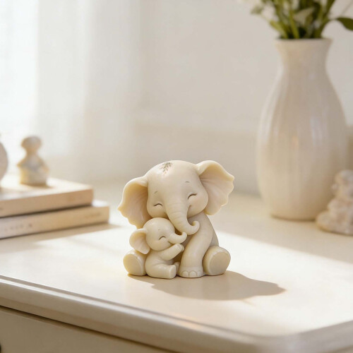 Hug Elephant Silicone Candle Mold Resin Casting Tool For 1
