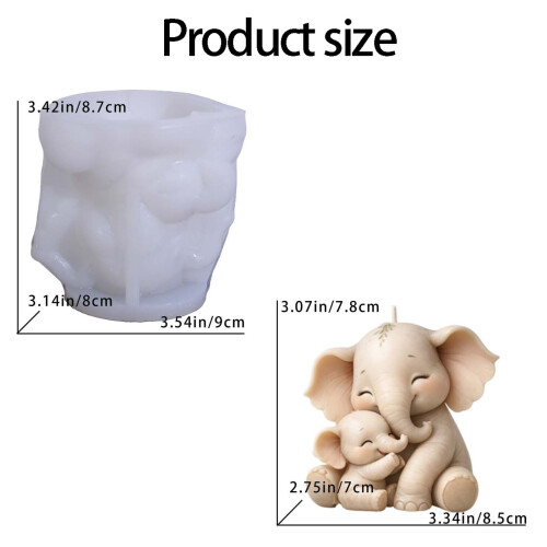 Hug Elephant Silicone Candle Mold Resin Casting Tool For 2
